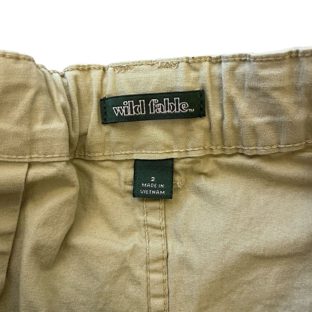 Wild Fable Beige Khaki High Rise HR Cargo Chino Cotton Mini Skirt size 2 - Picture 5 of 6